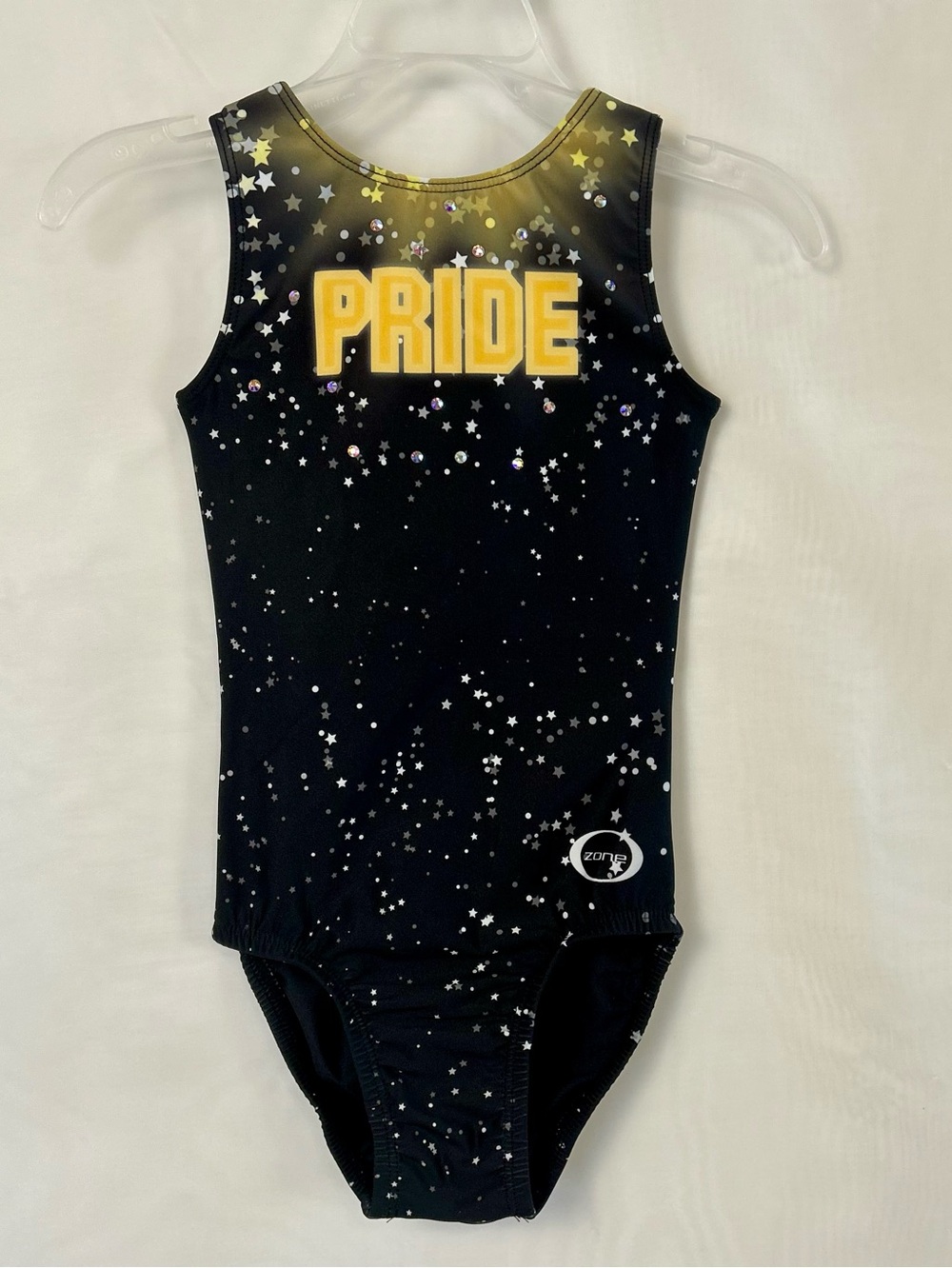 New Ozone Black Rhinestone Pride Sleeveless Kids Dance Gymnastics Leotard / YS